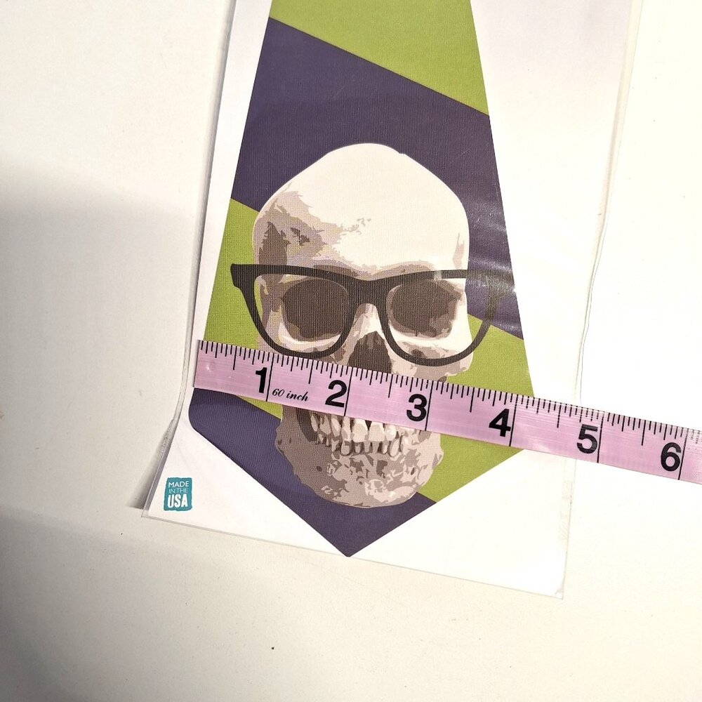 Skull Guy Sticky Ties Reusable Wearable Fabric Sticker Design By EvREwares - Picture 5 of 5
